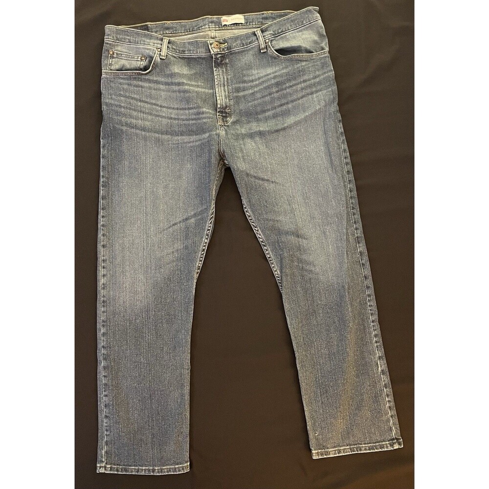 Wrangler Premium Quality Mens Jeans 42x30 Blue Denim Slim Straight Stretch